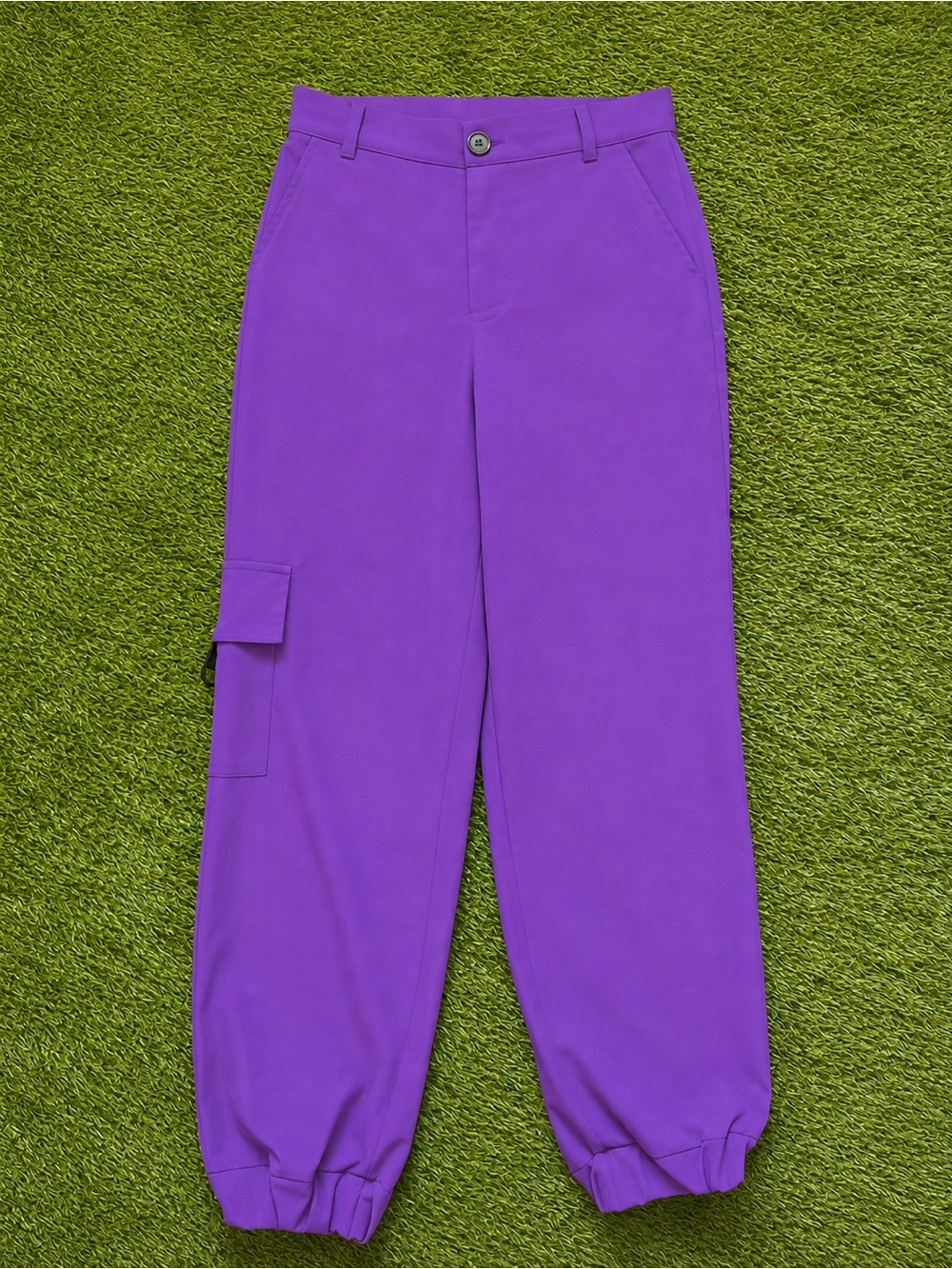 Purple High Rise Cargo Jogger Pants Small - Picture 1 of 2